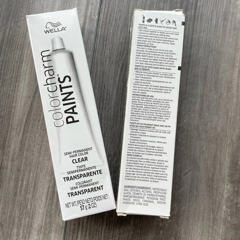 Bundle of 2 • Wella Color Charm Paints, Semi Permanent Hair Color, Clear, 2 oz